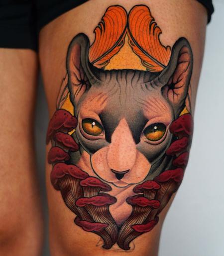 Cat Memorial Tattoo Design Thumbnail